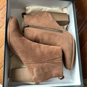 Susina Brown Suede Heeled Ankle Boots